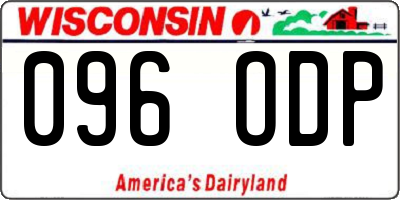 WI license plate 096ODP