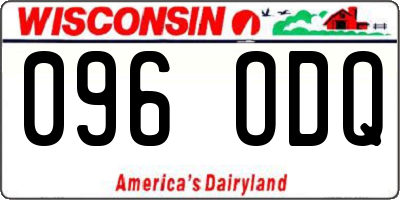 WI license plate 096ODQ