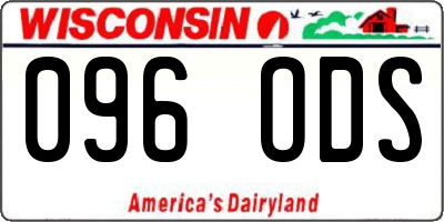 WI license plate 096ODS