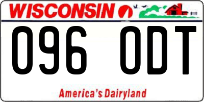 WI license plate 096ODT