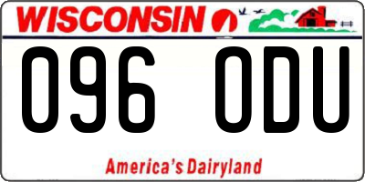 WI license plate 096ODU