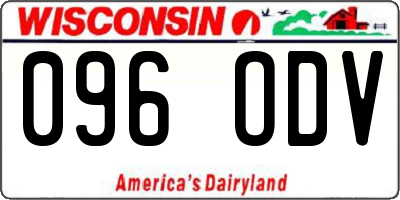 WI license plate 096ODV