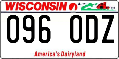 WI license plate 096ODZ