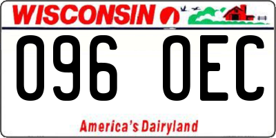 WI license plate 096OEC