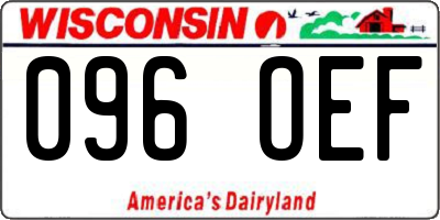 WI license plate 096OEF