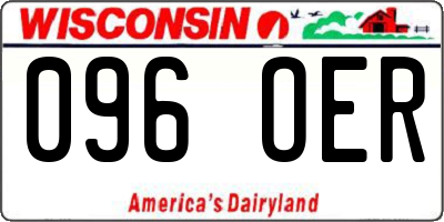 WI license plate 096OER