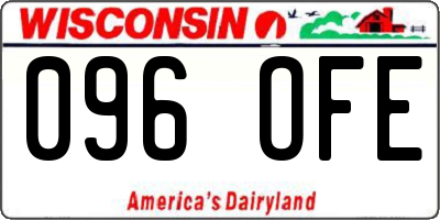 WI license plate 096OFE