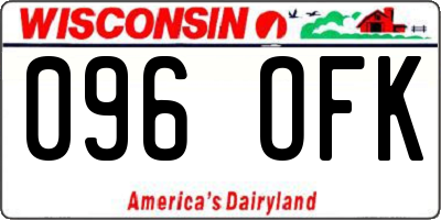 WI license plate 096OFK