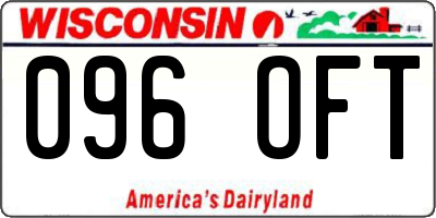 WI license plate 096OFT