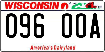 WI license plate 096OOA