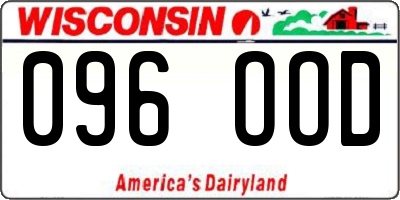 WI license plate 096OOD