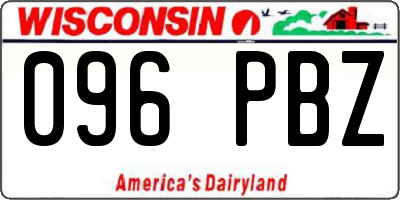 WI license plate 096PBZ