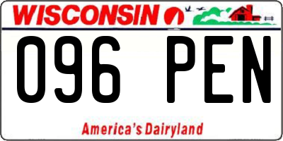 WI license plate 096PEN