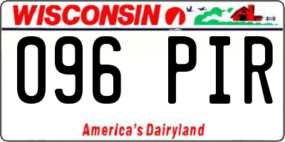 WI license plate 096PIR