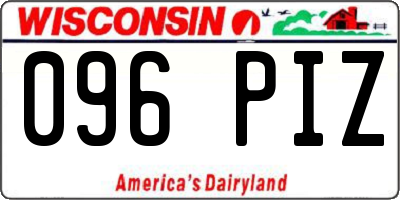 WI license plate 096PIZ