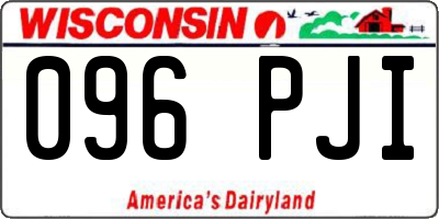 WI license plate 096PJI