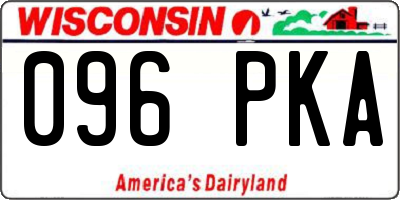 WI license plate 096PKA