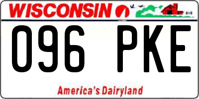 WI license plate 096PKE