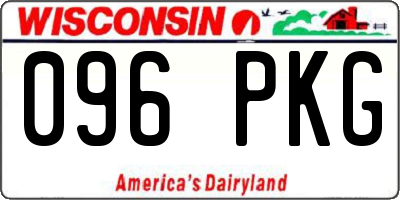 WI license plate 096PKG