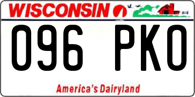 WI license plate 096PKO