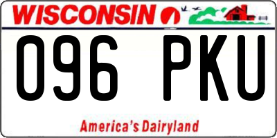 WI license plate 096PKU