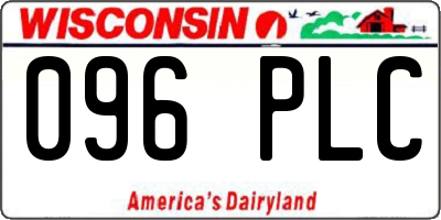 WI license plate 096PLC