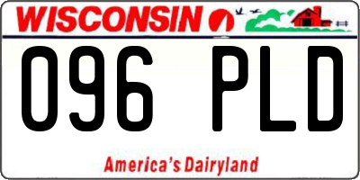 WI license plate 096PLD