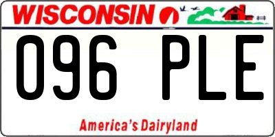 WI license plate 096PLE