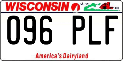 WI license plate 096PLF