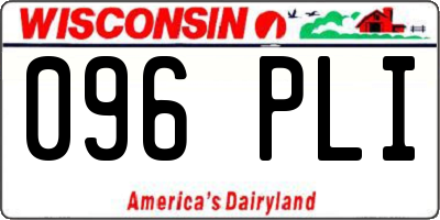 WI license plate 096PLI