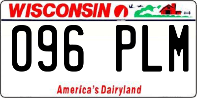 WI license plate 096PLM