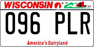 WI license plate 096PLR