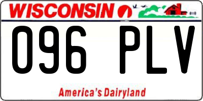 WI license plate 096PLV