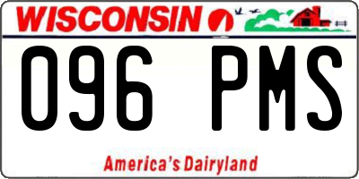 WI license plate 096PMS