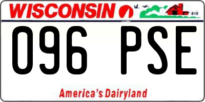 WI license plate 096PSE