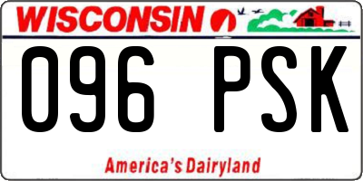 WI license plate 096PSK