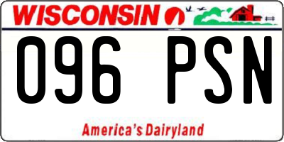 WI license plate 096PSN