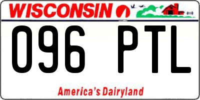 WI license plate 096PTL