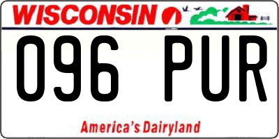 WI license plate 096PUR