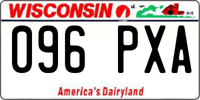 WI license plate 096PXA