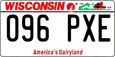 WI license plate 096PXE