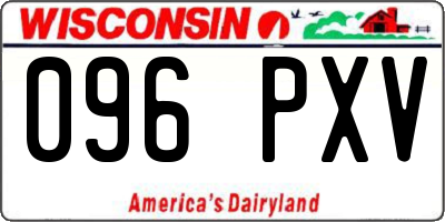 WI license plate 096PXV