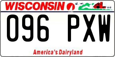 WI license plate 096PXW
