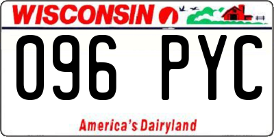WI license plate 096PYC