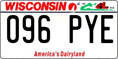 WI license plate 096PYE