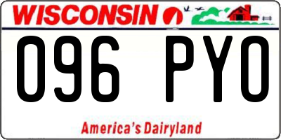 WI license plate 096PYO