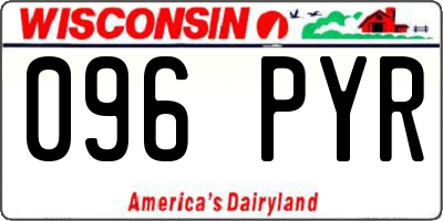 WI license plate 096PYR