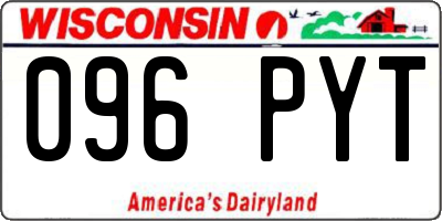WI license plate 096PYT