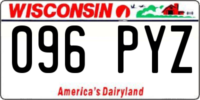 WI license plate 096PYZ