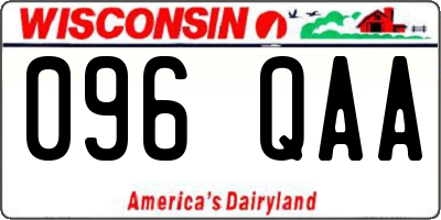 WI license plate 096QAA